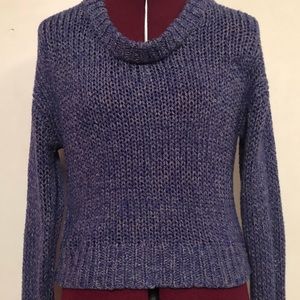 Blue and Gray Cropped Sweater